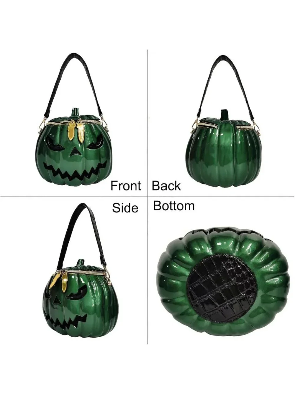 Women's Green Pumpkin Crossbody Purse For Gothic Halloween Shoulder Bag Purse